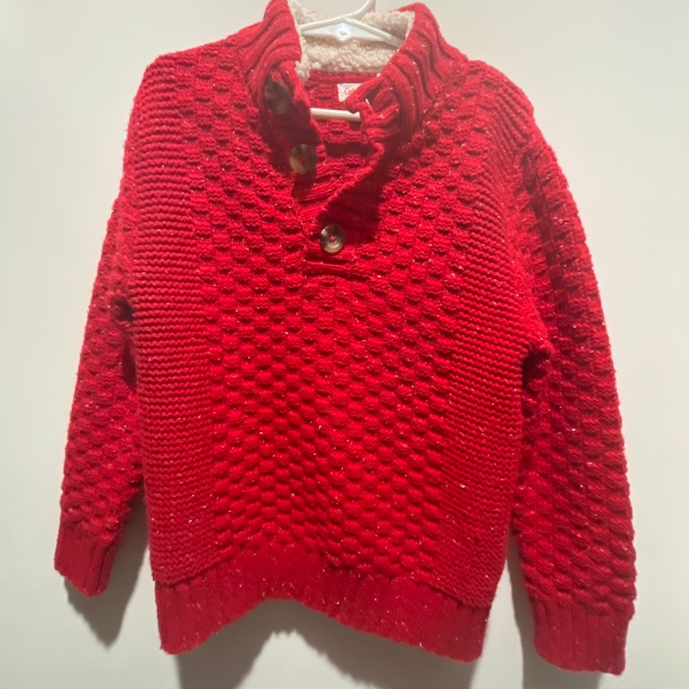 Cat & Jack 5T red knit sweater